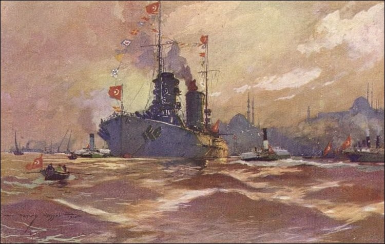 OSMANLI KARTPOSTAL OTTOMAN NAVIGATION (914)