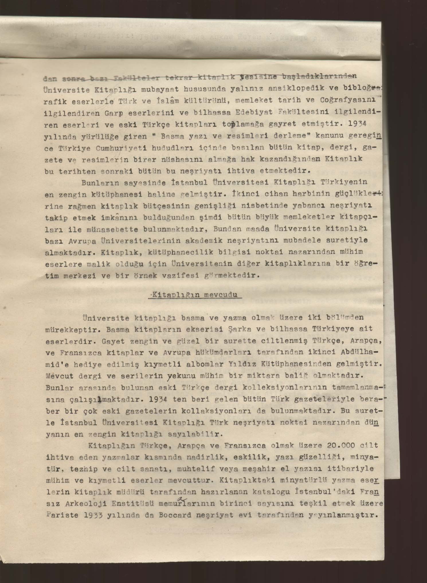 ÜNİVERSİTE KÜTÜPHANESİ — Belge