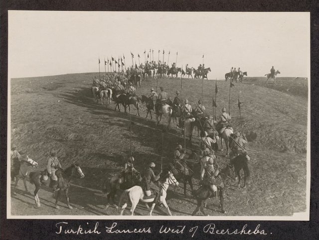 Turkish Lancers west of Beersheba, 1917.