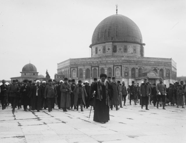 Turkish officers visiting the Dome of the Rock