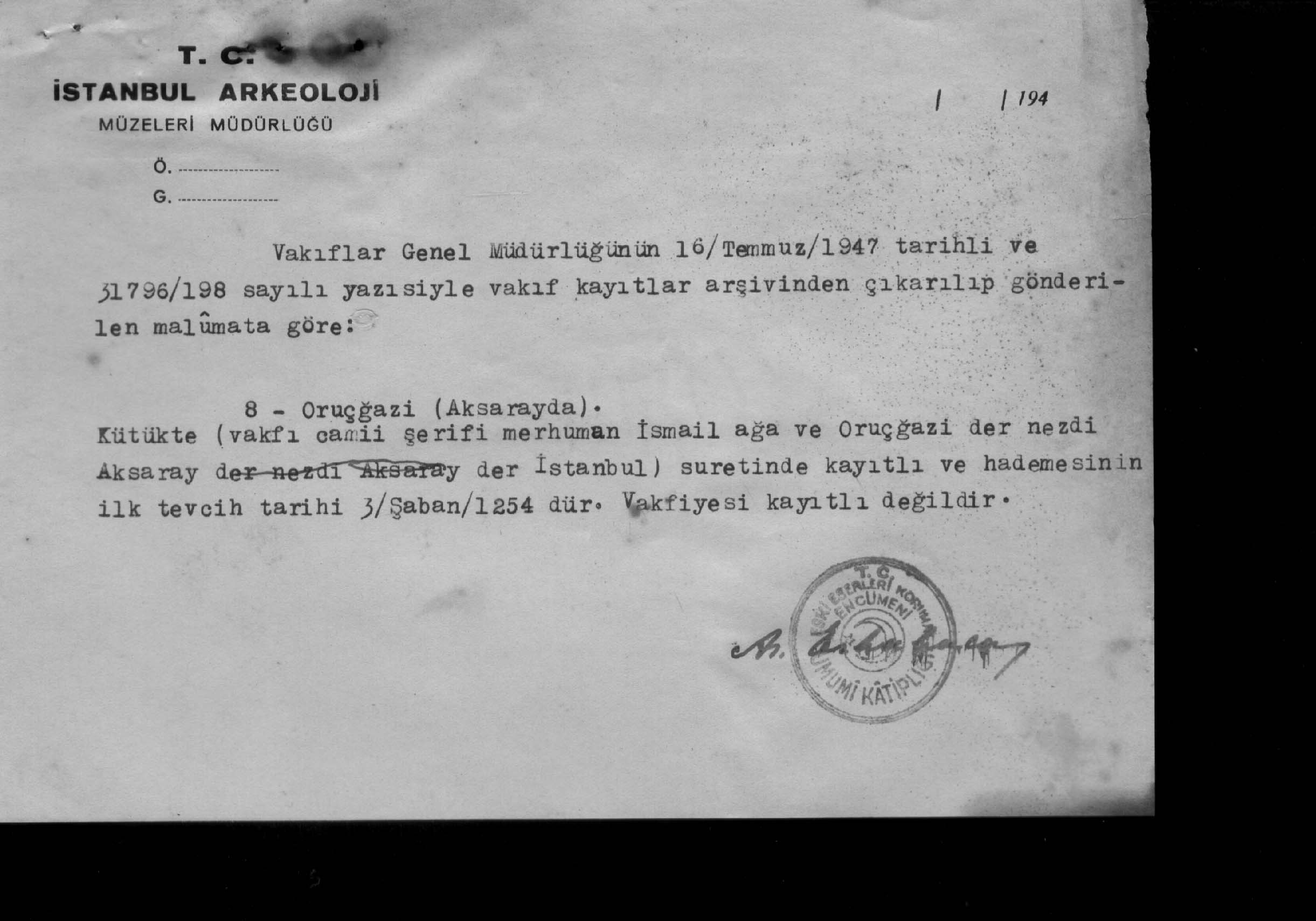 ESKİ ESER ENCÜMEN ARŞİVİ