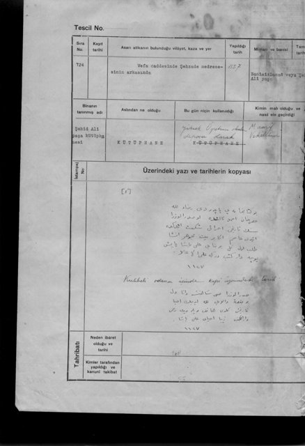 ŞEHİT ALİ PAŞA KÜTÜPHANESİ — Document