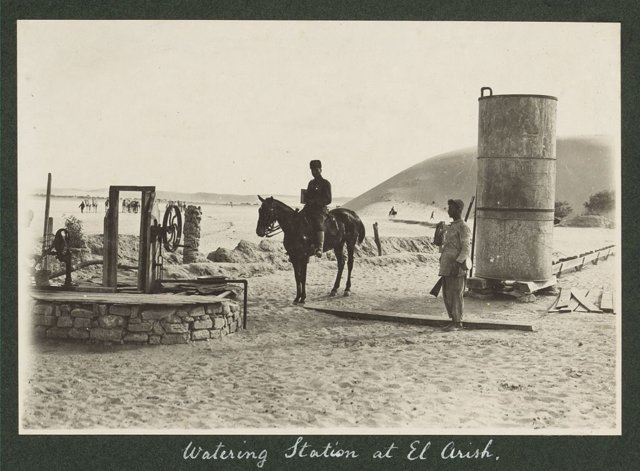 Watering station at El Arish, 1916