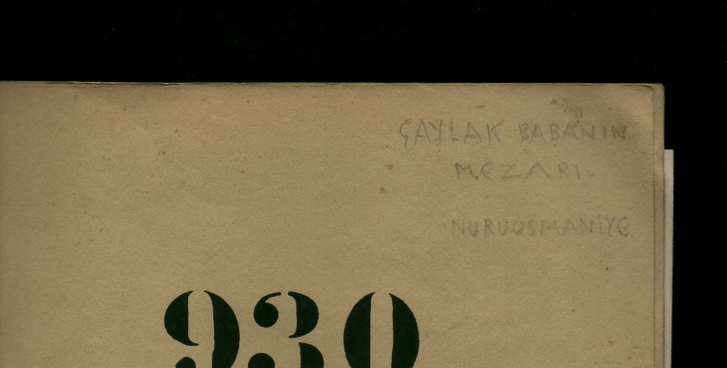ÇAYLAK BABA'NIN MEZARI — Belge