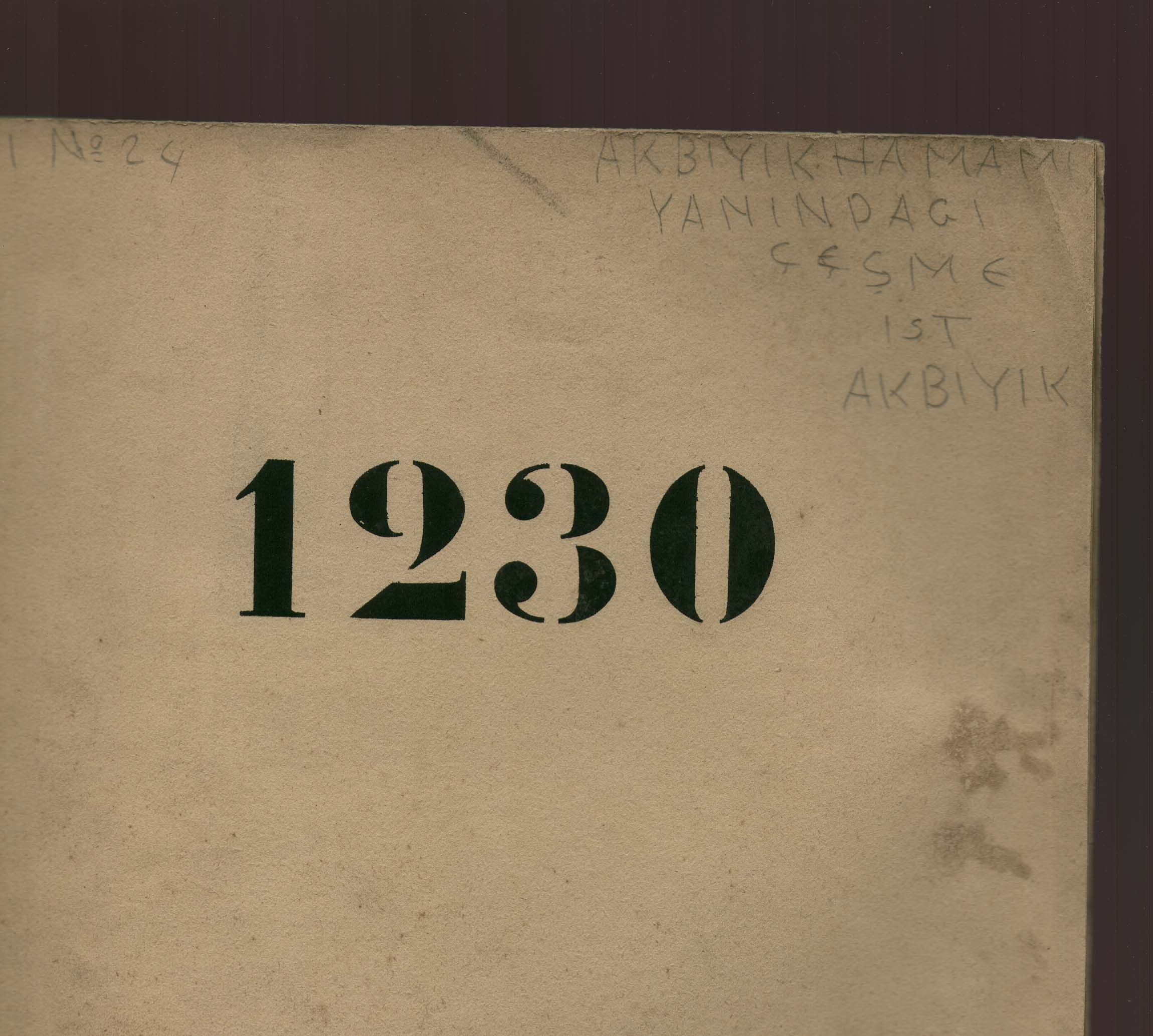 AKBIYIK HAMAMI YANINDAKİ ÇEŞME — Belge