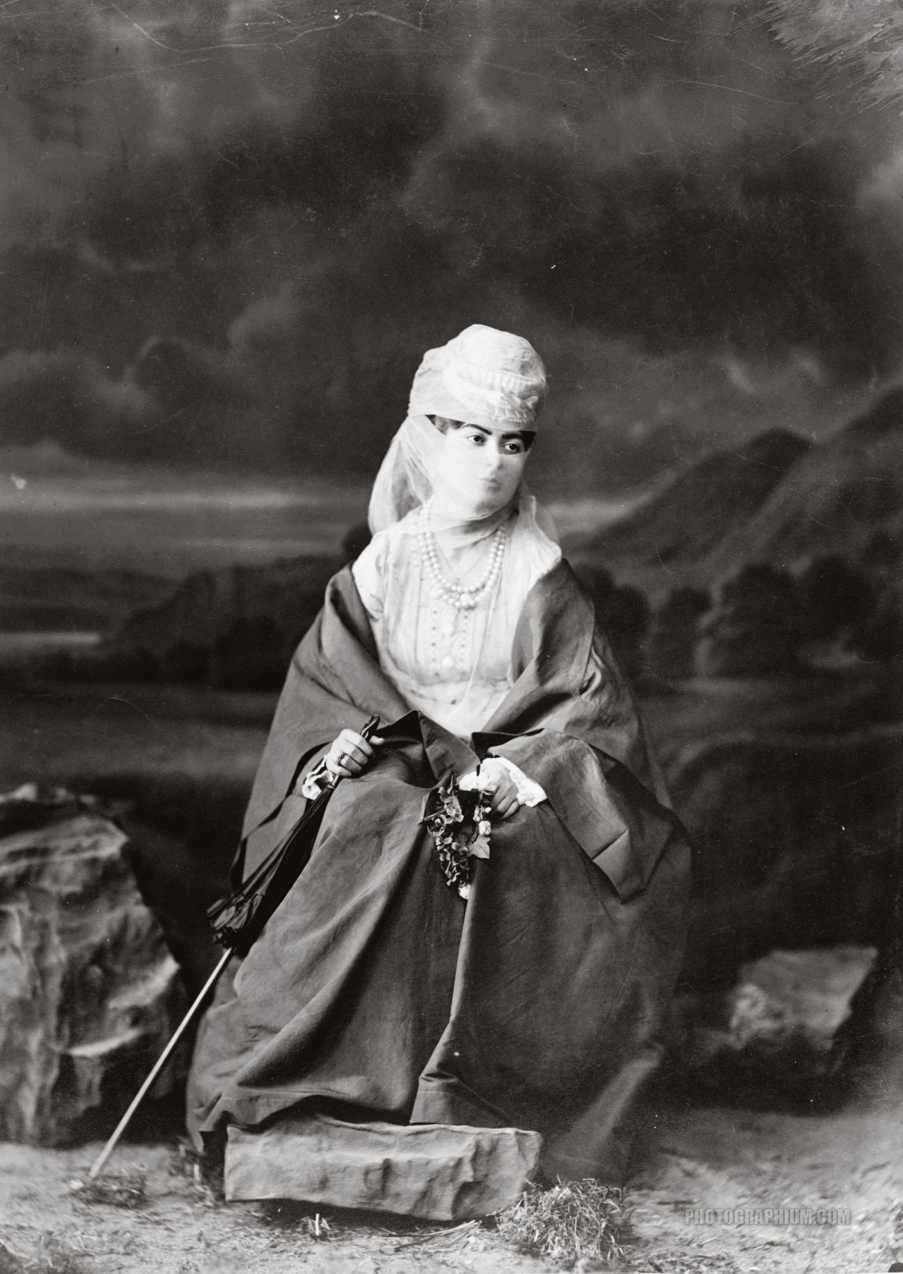 turkish lady. istanbul turkey. 1869
