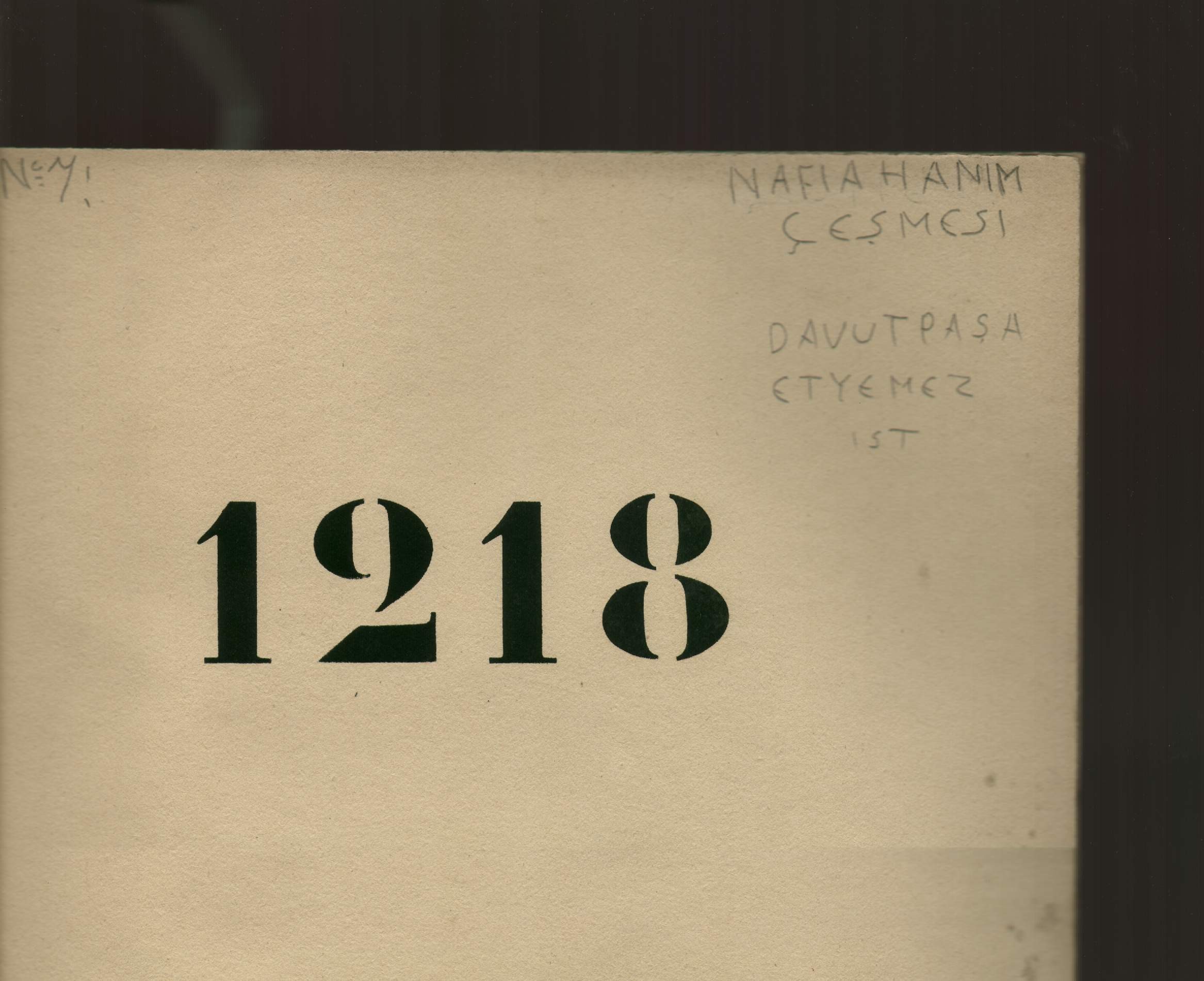 NAFİYA HANIM ÇEŞMESİ — Belge