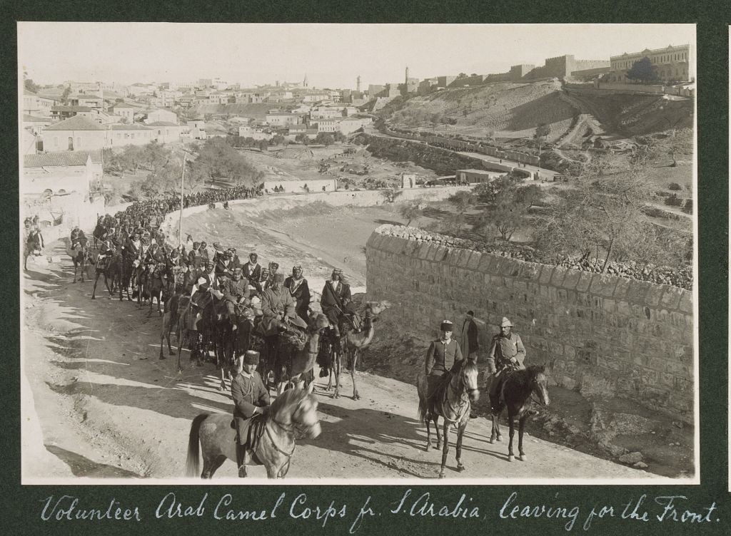 Volunteer Arab Camel Corps fr[om] S. Arabia leaving for the Front, 1916