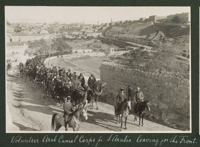 Volunteer Arab Camel Corps fr[om] S. Arabia leaving for the Front, 1916