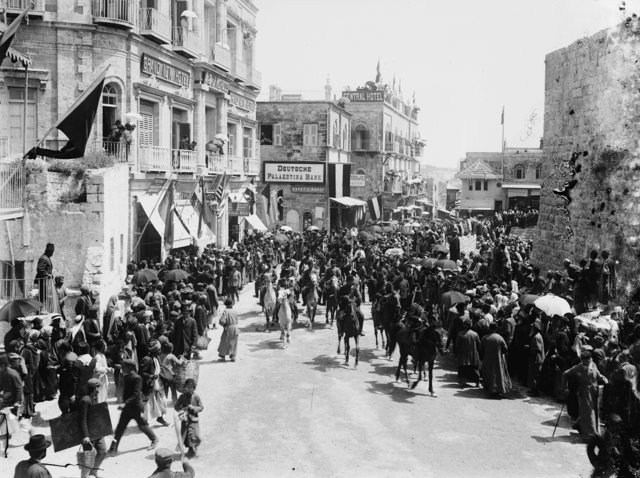 Turkish troops on David Street, 1898 [Jerusalem]