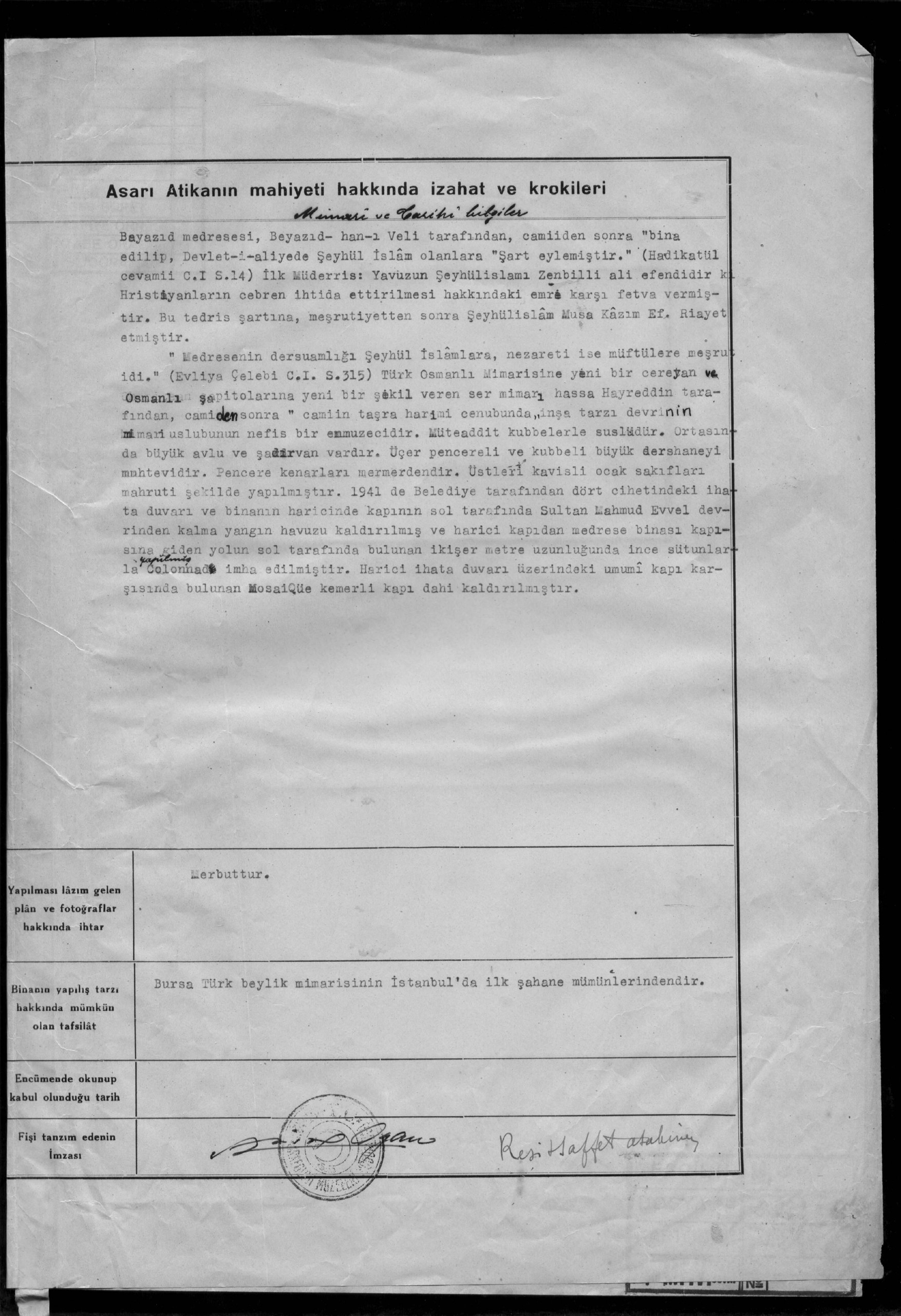 BEYAZID MEDRESESİ — Document
