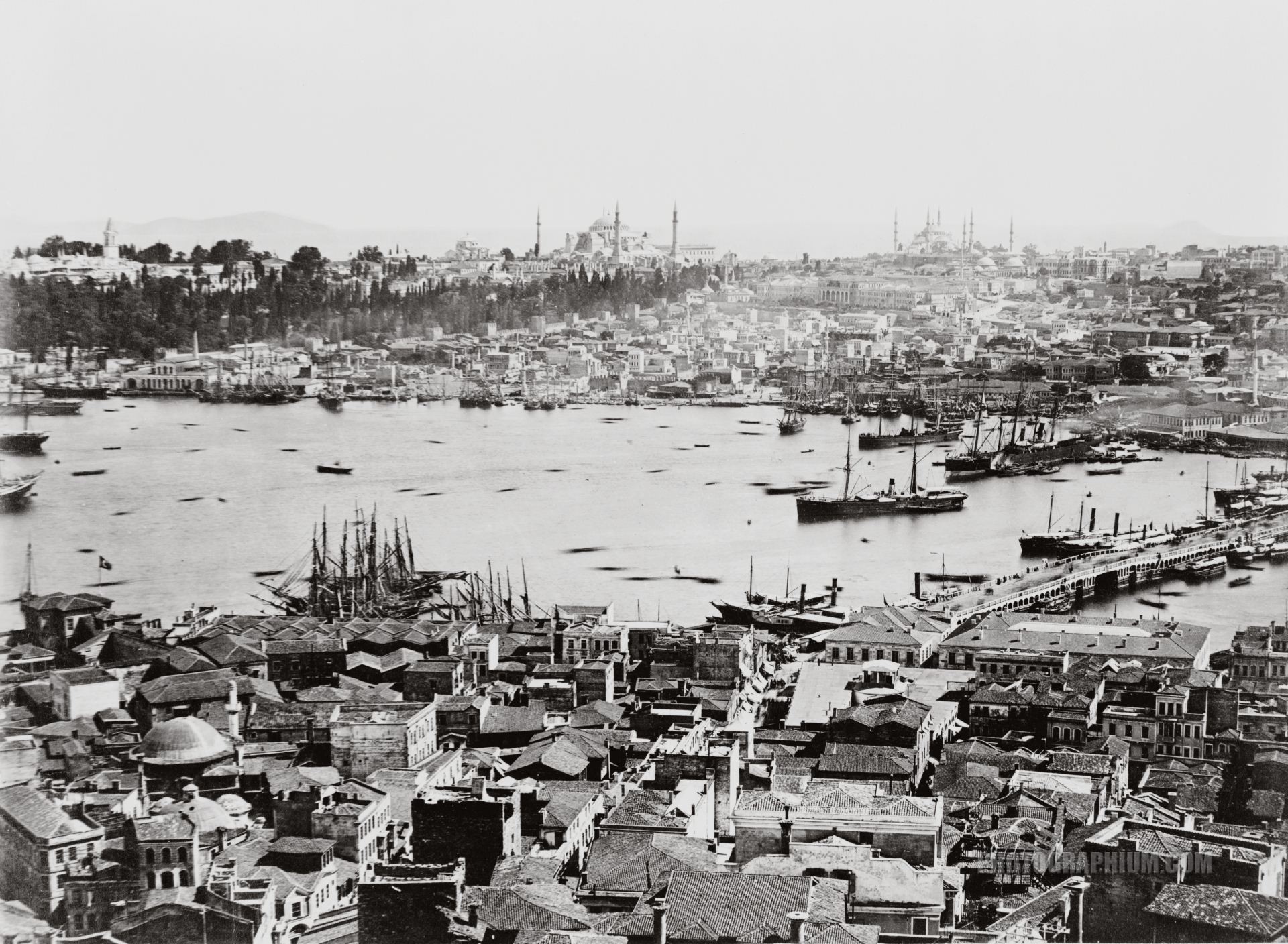 golden horn. istanbul turkey. 1860-1890