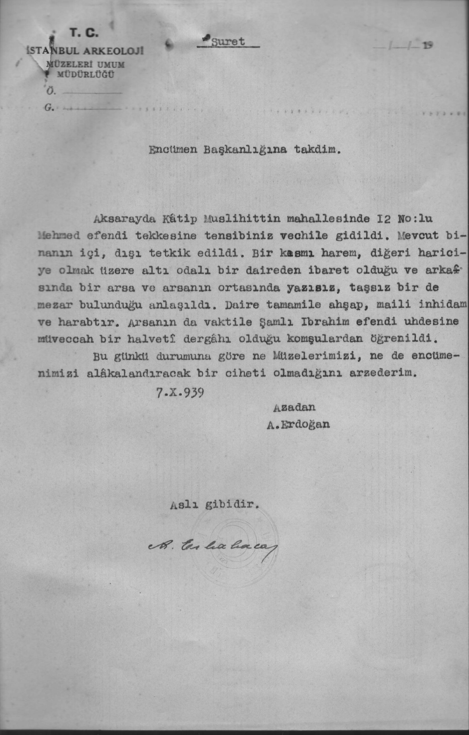 HALFETİ TEKKESİ — Belge