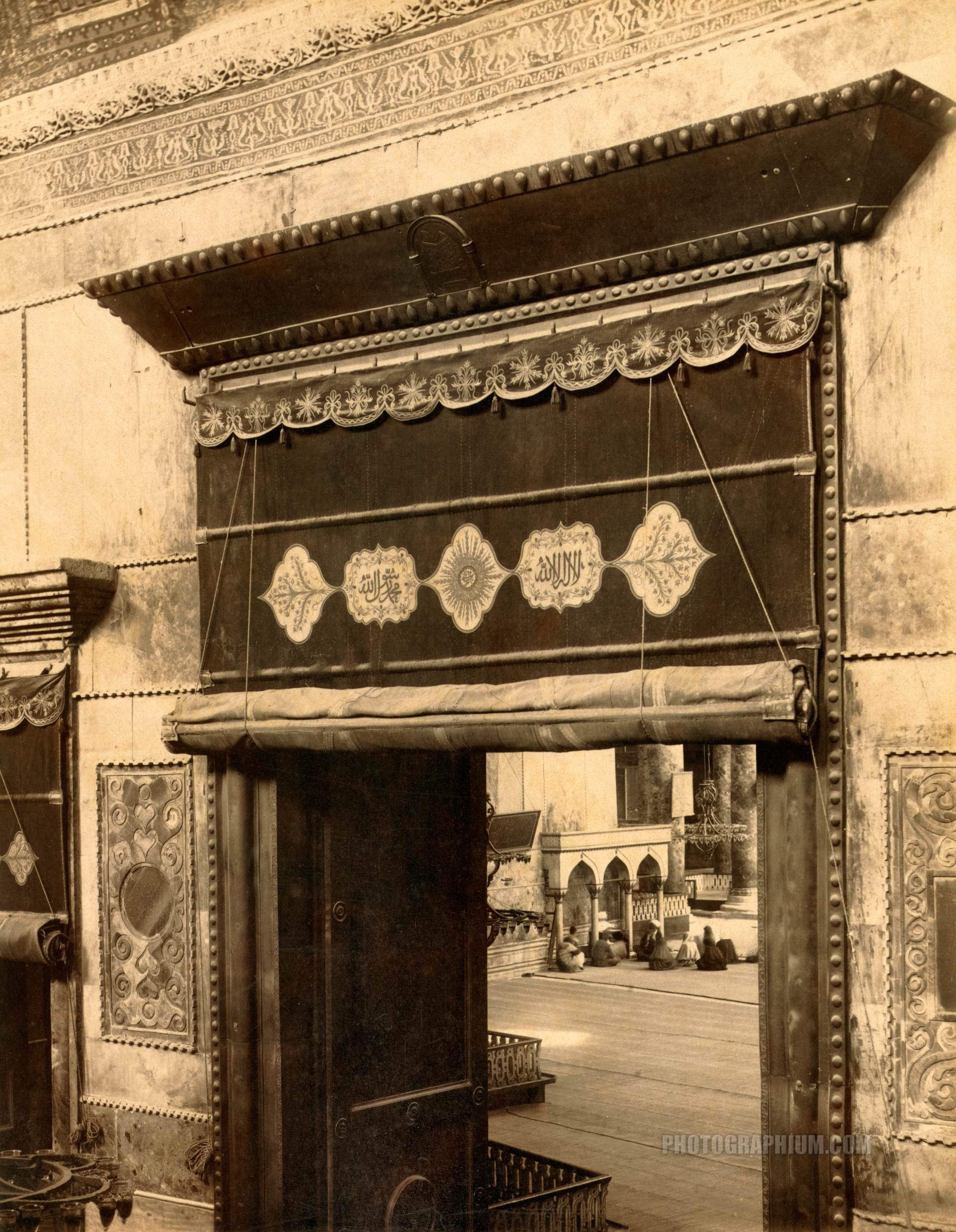 exterior of central door of ayasofya mosque formerly the church of hagia sophia. istanbul. 1888-1910