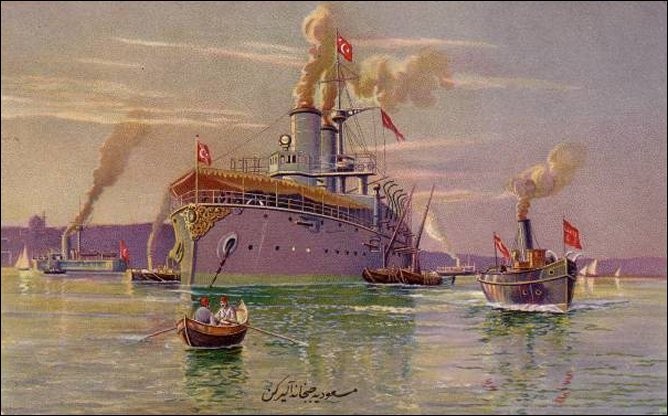 OSMANLI KARTPOSTAL OTTOMAN NAVIGATION (337)