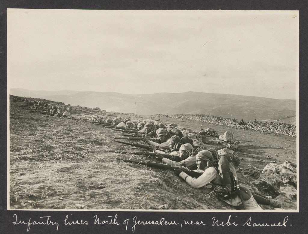Infantry lines North of Jerusalem, near Nebi Samuel, 1917
