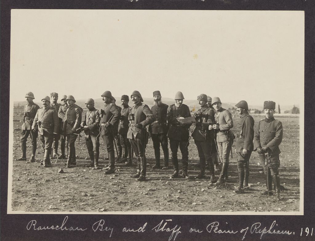 Rauschan Bey and staff on Plain of Rephiam [Rephaim], 1917