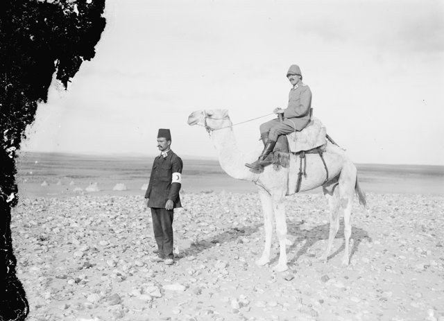 Turk [i.e., Turkish] officers & camel in Sinai campaign