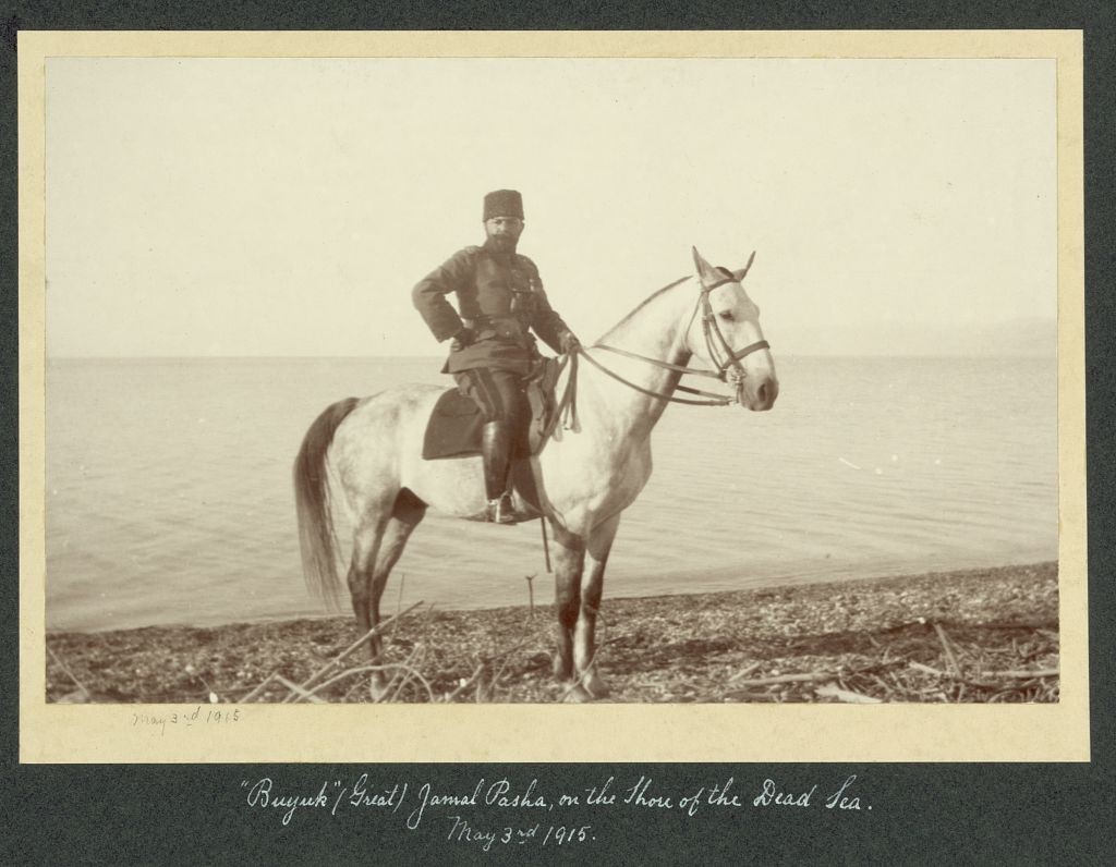 Buyuk (Great) Jamal [Cemal] Pasha, on the shore of the Dead Sea, May 3rd, 1915
