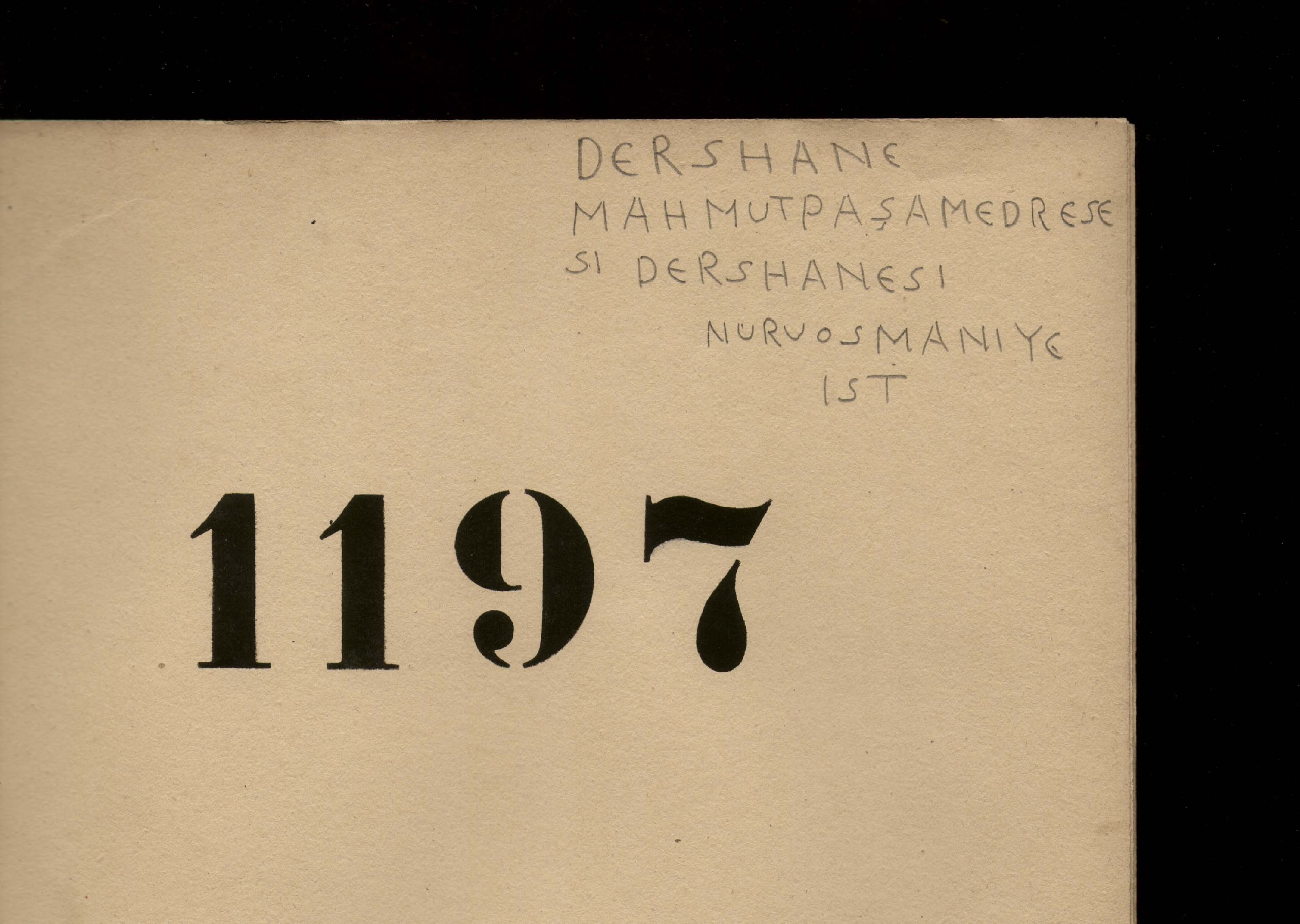 DERSANE MAHMUT PAŞA MEDRESESİ — Belge