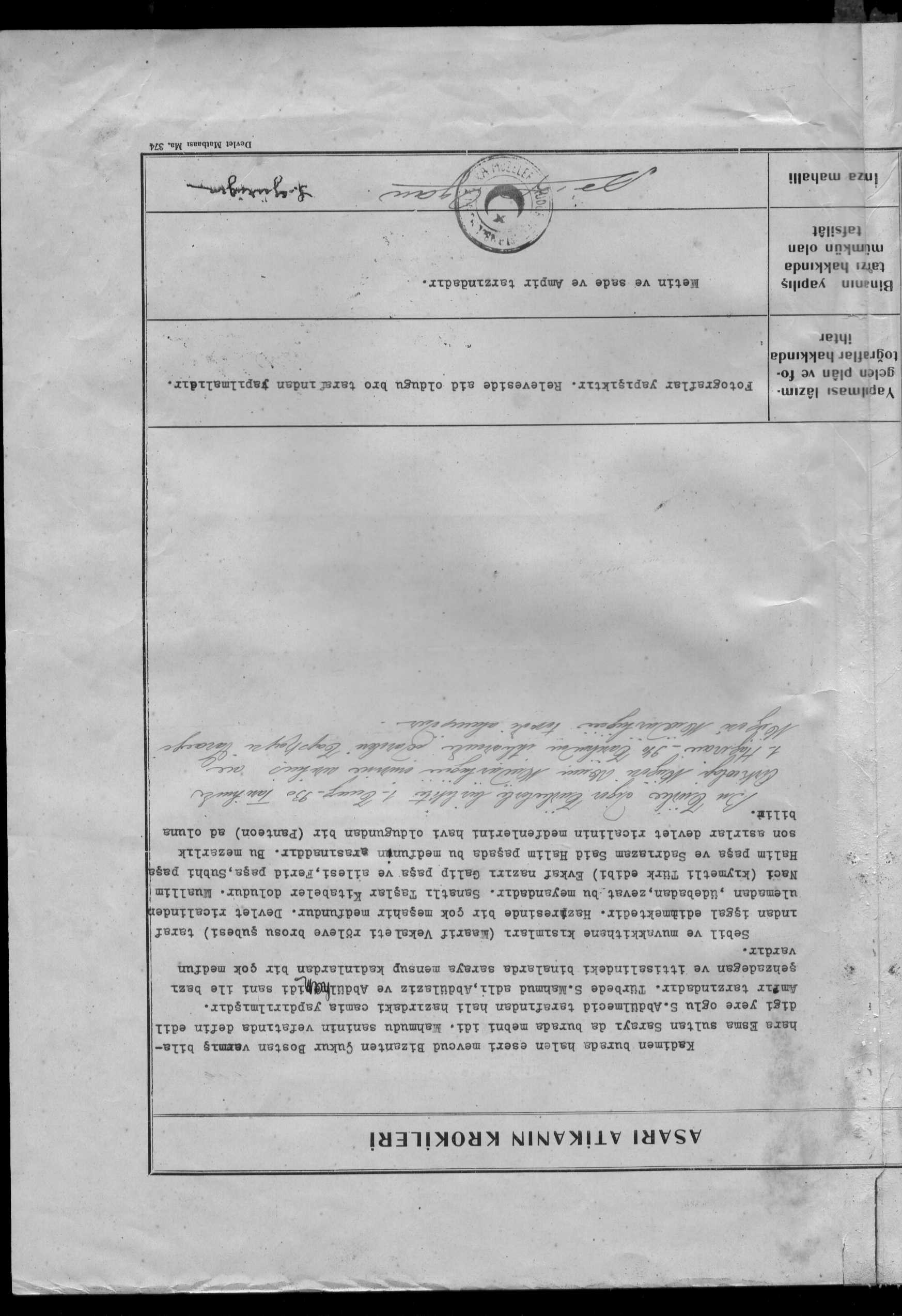 SULTAN MAHMUD TÜRBESİ,SEBİL,MUVAKKİTHANE VE HAZİRESİ — Belge