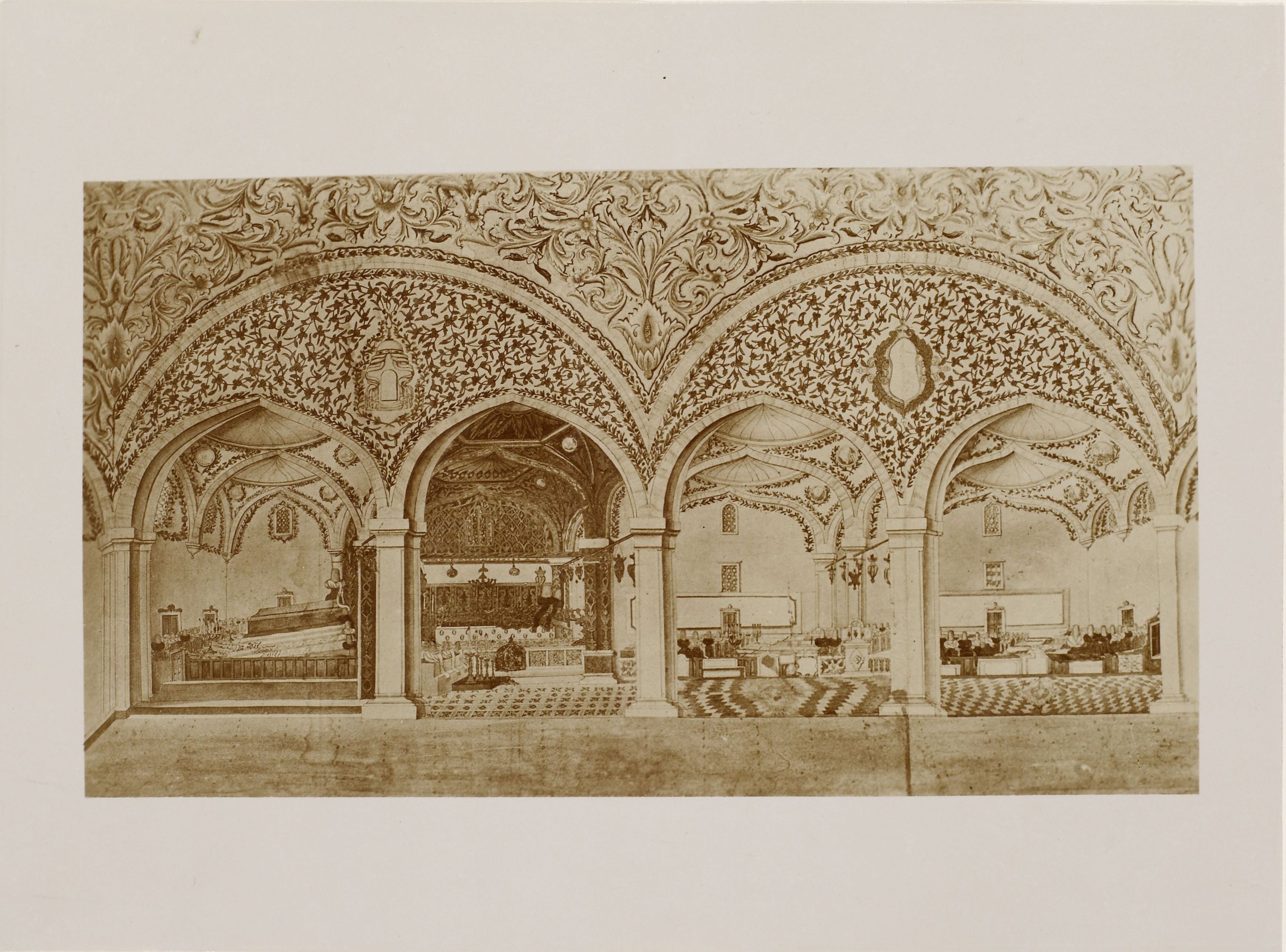 Mevlana Türbesi İç Görünümü Resmi, Konya / Garabed Solakian Fotoğrafı / 1890'lar