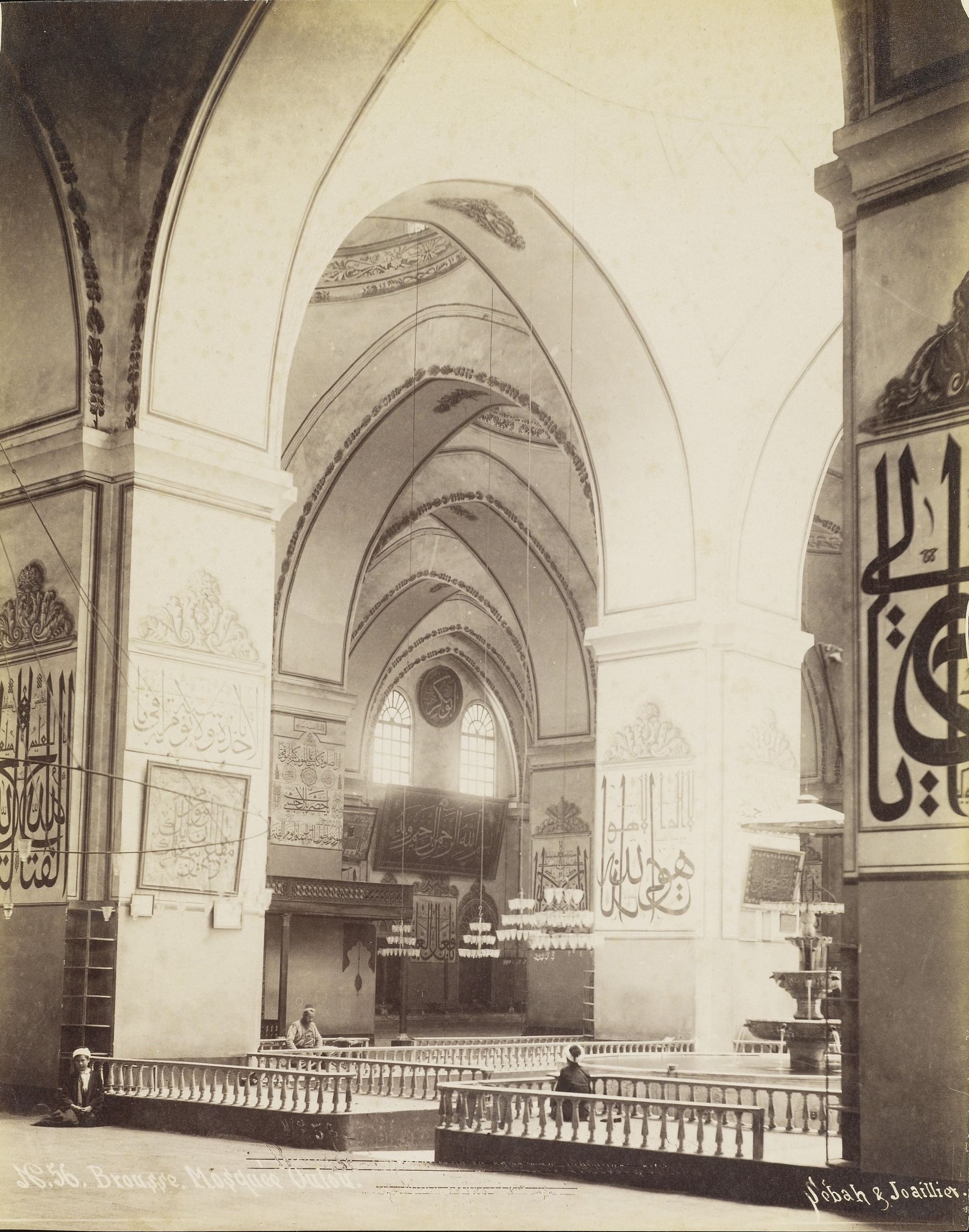 Bursa Ulu Camii İç Görünümü / Sébah ve Joaillier Fotoğrafı