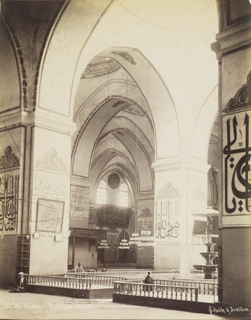 Bursa Ulu Camii İç Görünümü / Sébah ve Joaillier Fotoğrafı