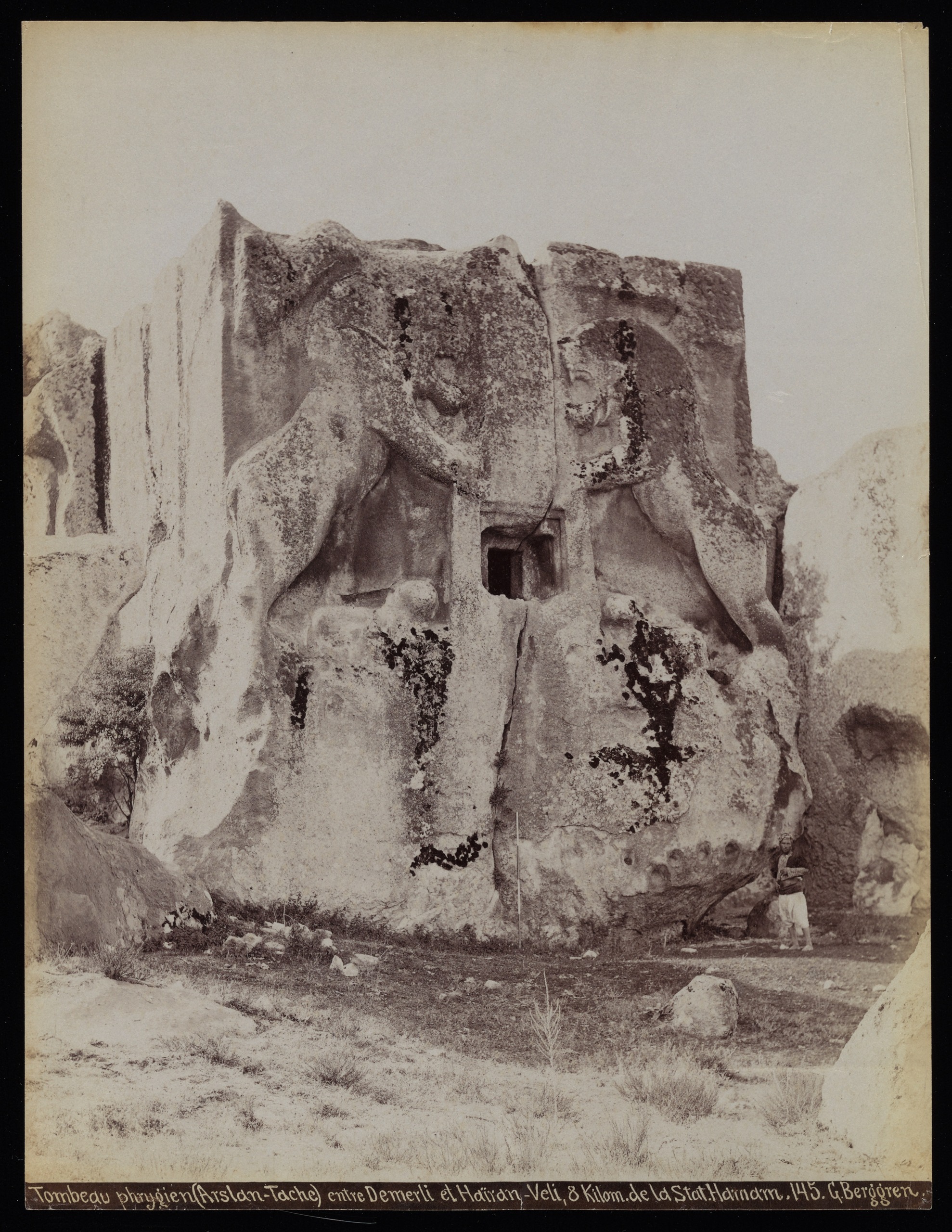 Yazılıkaya Aslankaya Anıtı / Eskişehir / 1870'ler / Guillaume Berggren Fotoğrafı