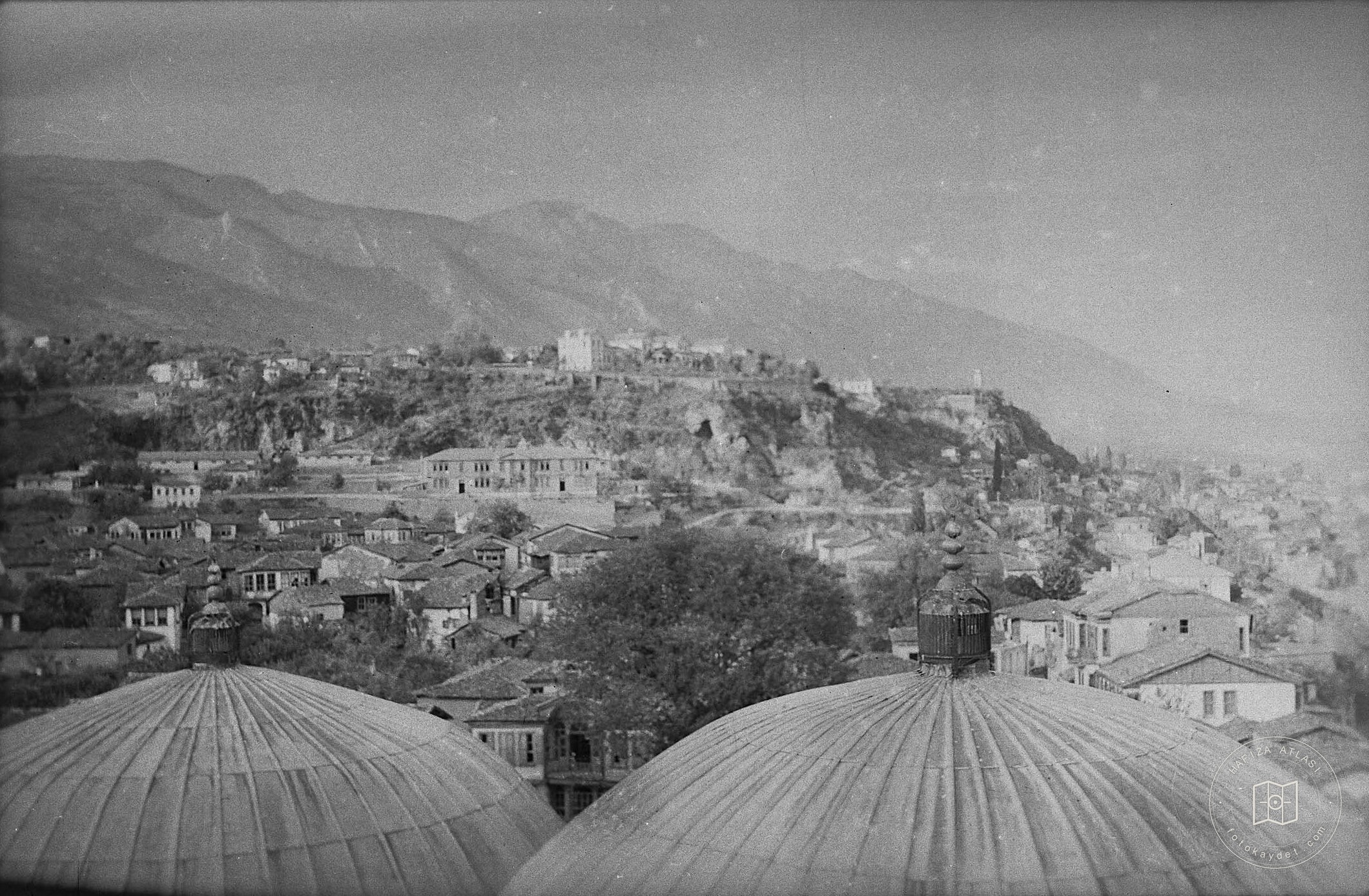 Muradiye Mosque Minaret from Bursa Overview
