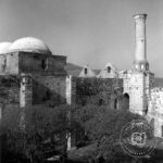 Jesus Bey Mosque Avlu, Minaret and Two Domes View