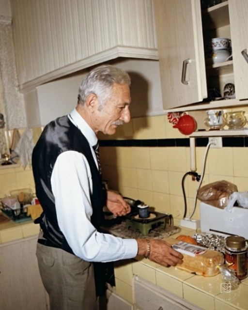 Süleyman Seba at home in Istanbul, 1994
