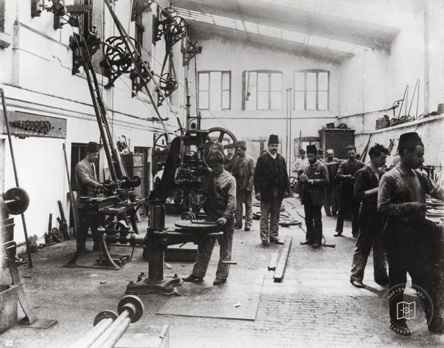 The mechanical workshop at Cibali Tobacco Factory, 1884