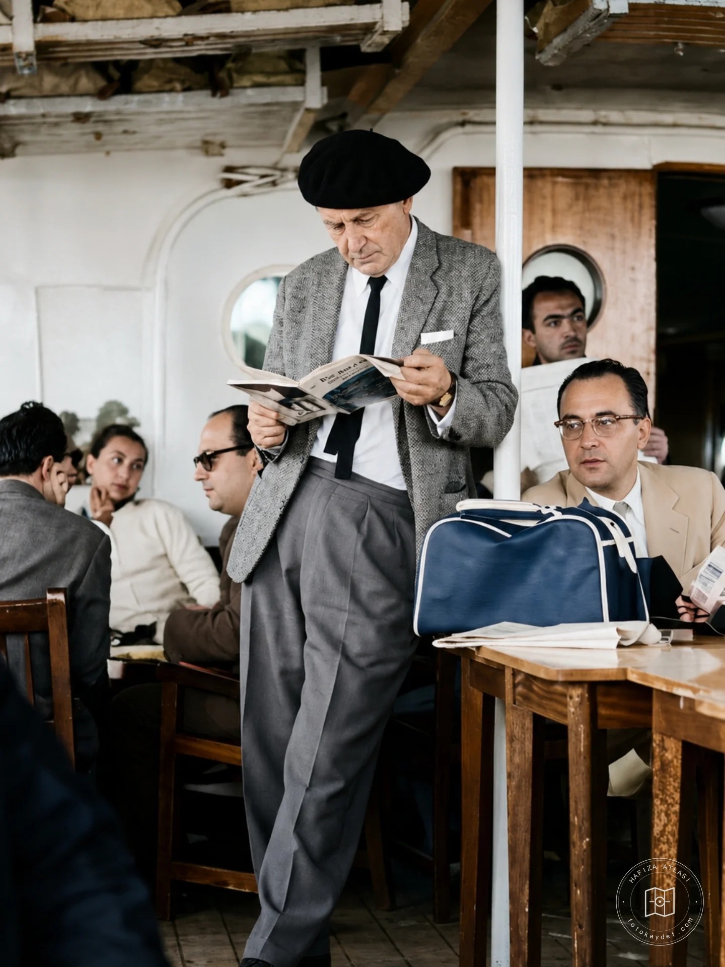 Haldun Taner on the Kadıköy ferry, 1960s