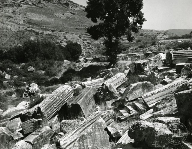 The statue of Artemis and women in the Ephesus Museum courtyard, 1962