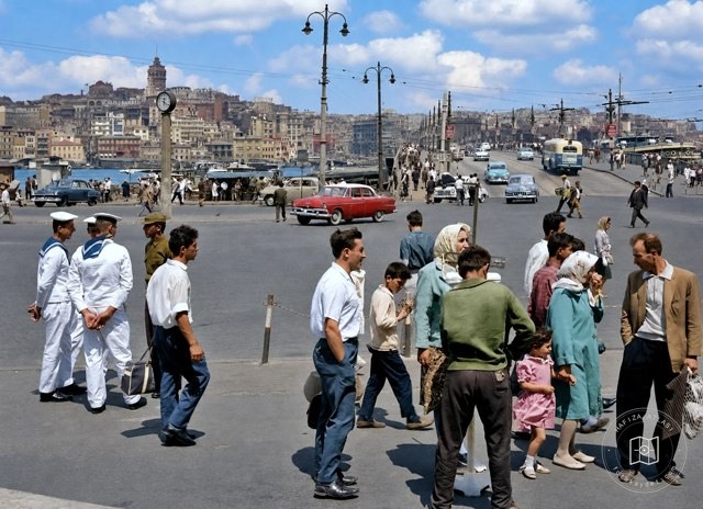 The Golden Horn and Galata Bridge from Yeni Mosque, 1965