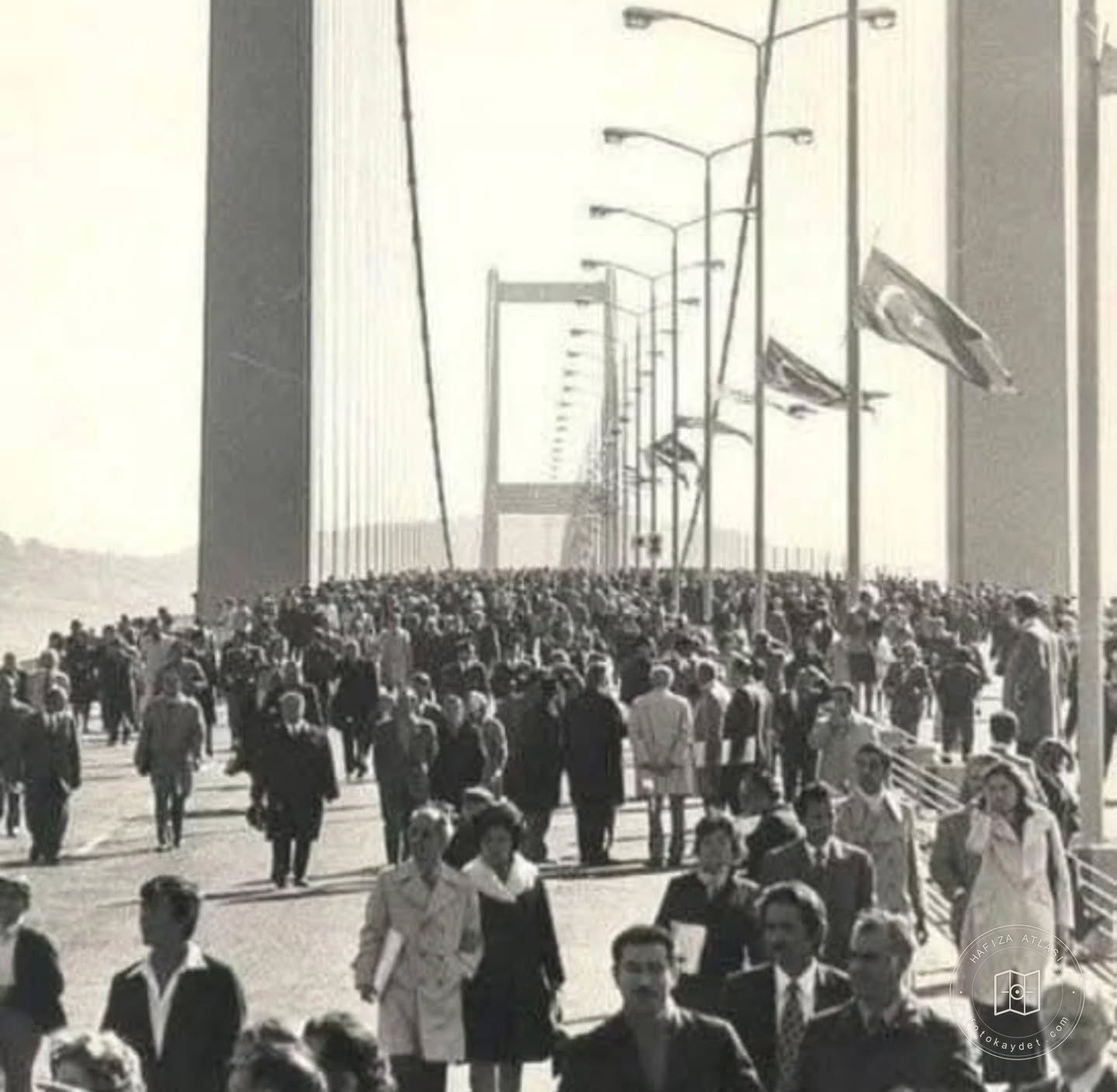 The opening of the Bosphorus Bridge, 1973