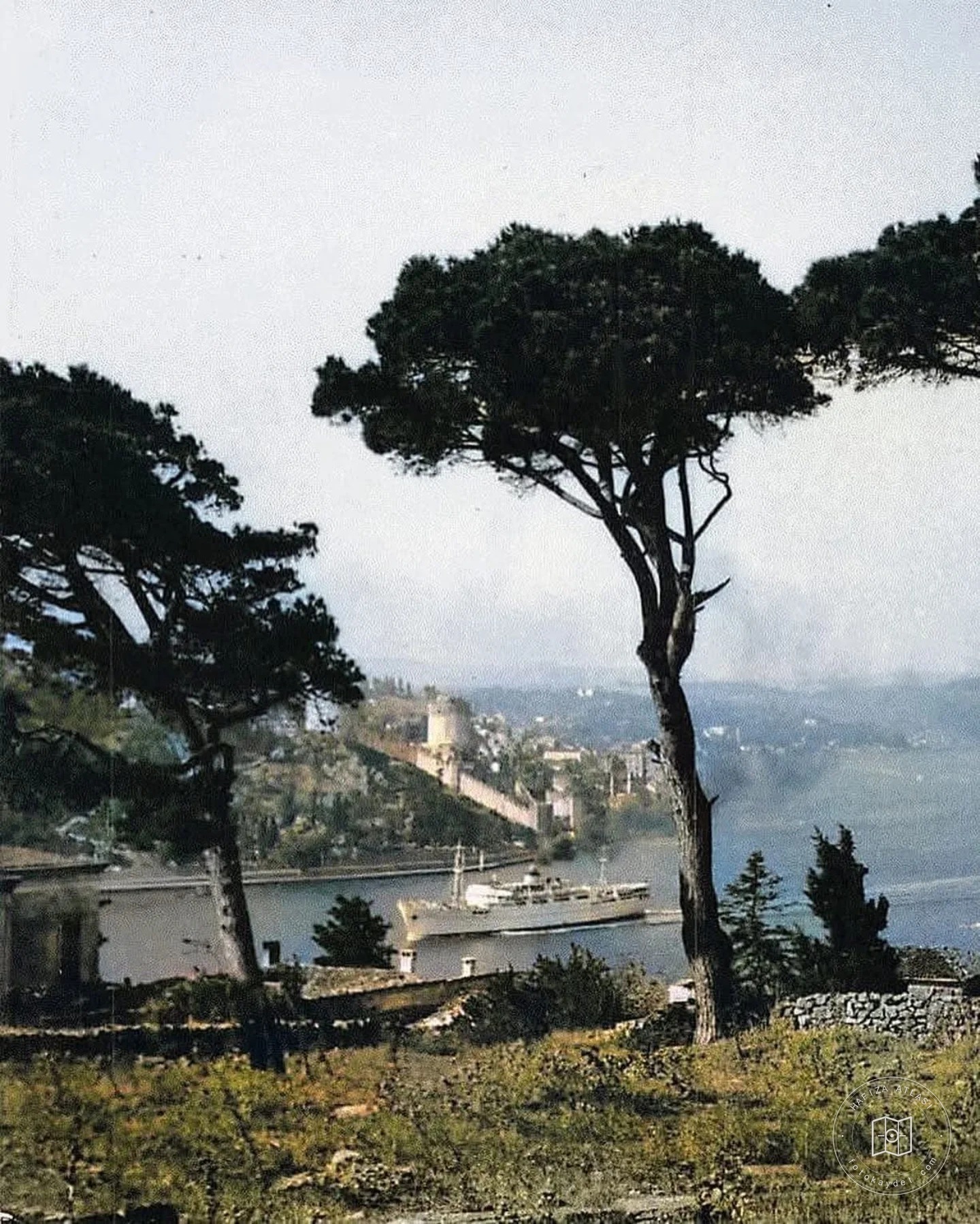 Rumeli Fortress from Sevda Hill in Kandilli, 1950s