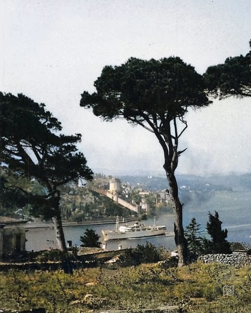 Rumeli Fortress from Sevda Hill in Kandilli, 1950s