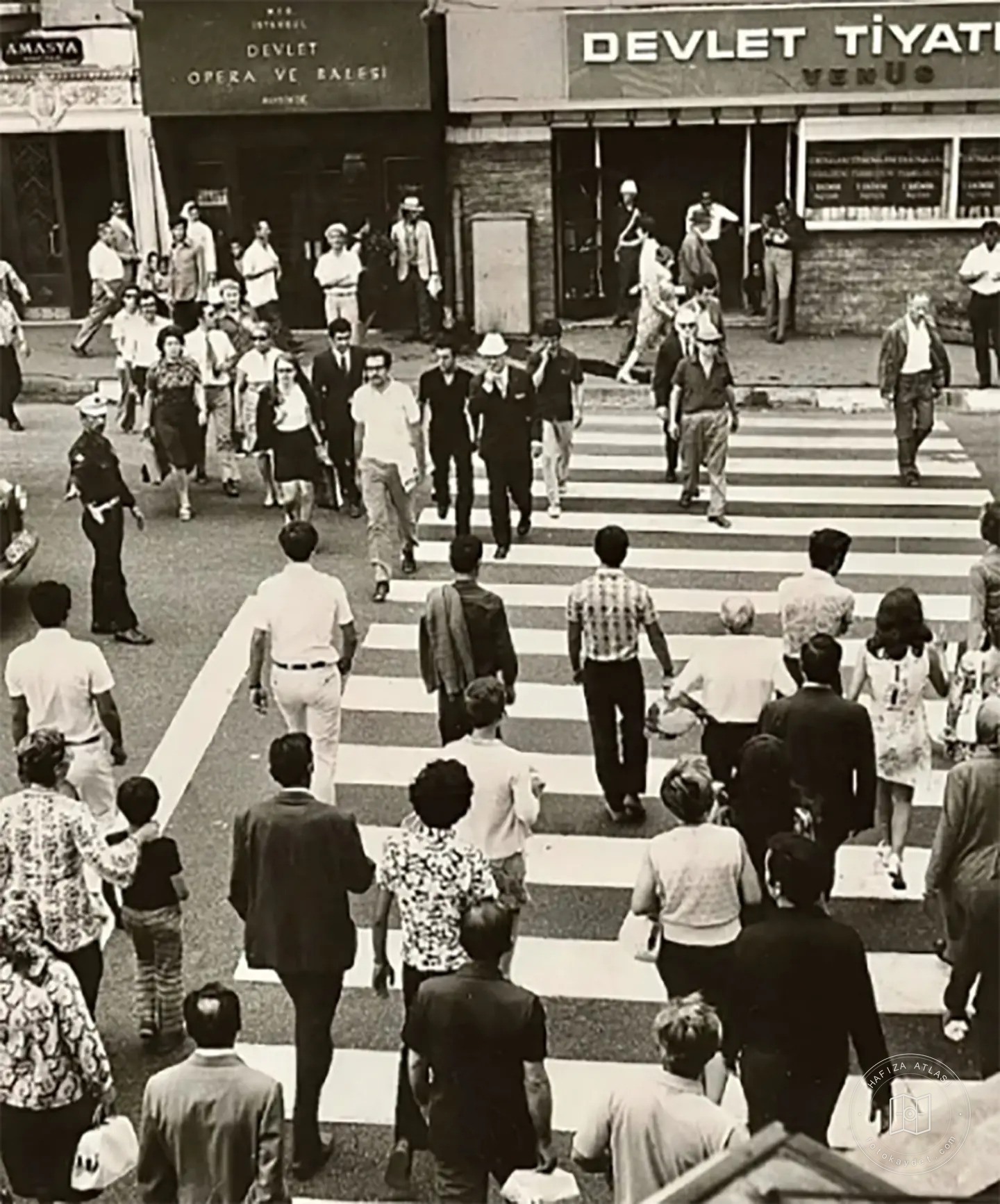 The entrance to Sıraselviler Street in Taksim, 1970s