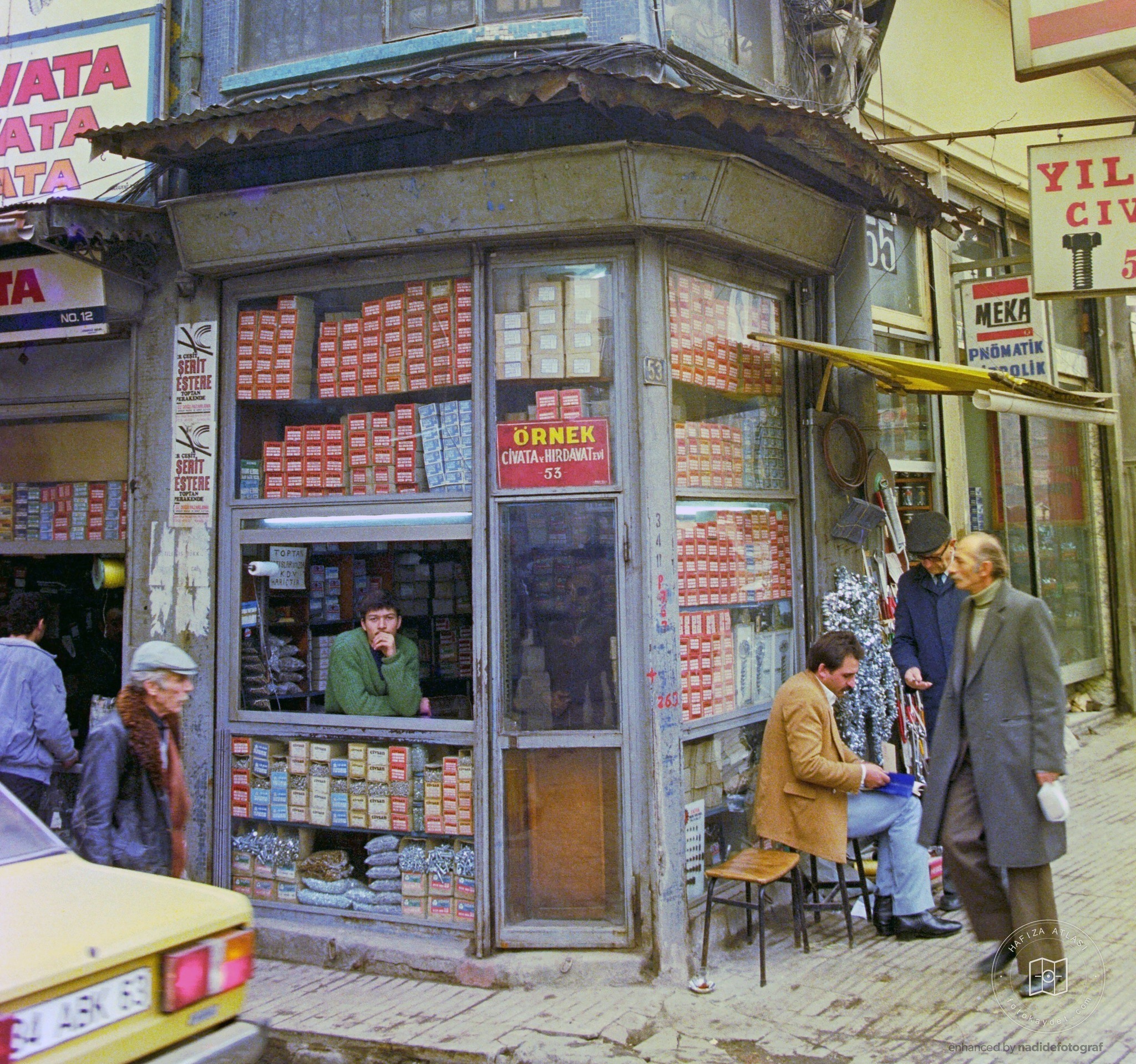 A hardware seller in Karaköy, 1989