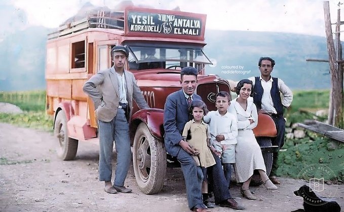A transport vehicle on the Korkuteli–Elmalı route, 1940s