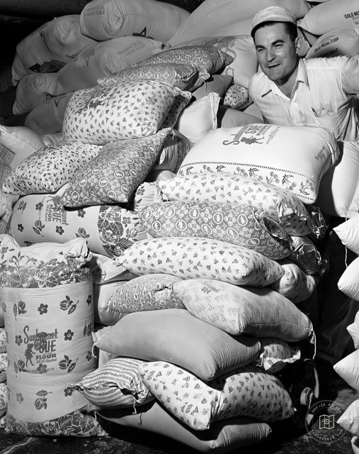 Patterned flour sacks
