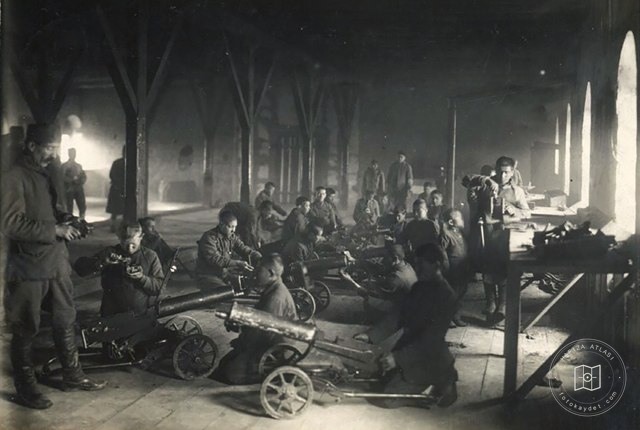Children helping manufacture weapons during the Turkish War of Independence
