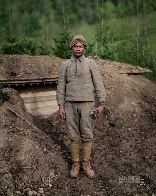 Galiçya Cephesi'nde Sudan kökenli Osmanlı askeri, 1916
