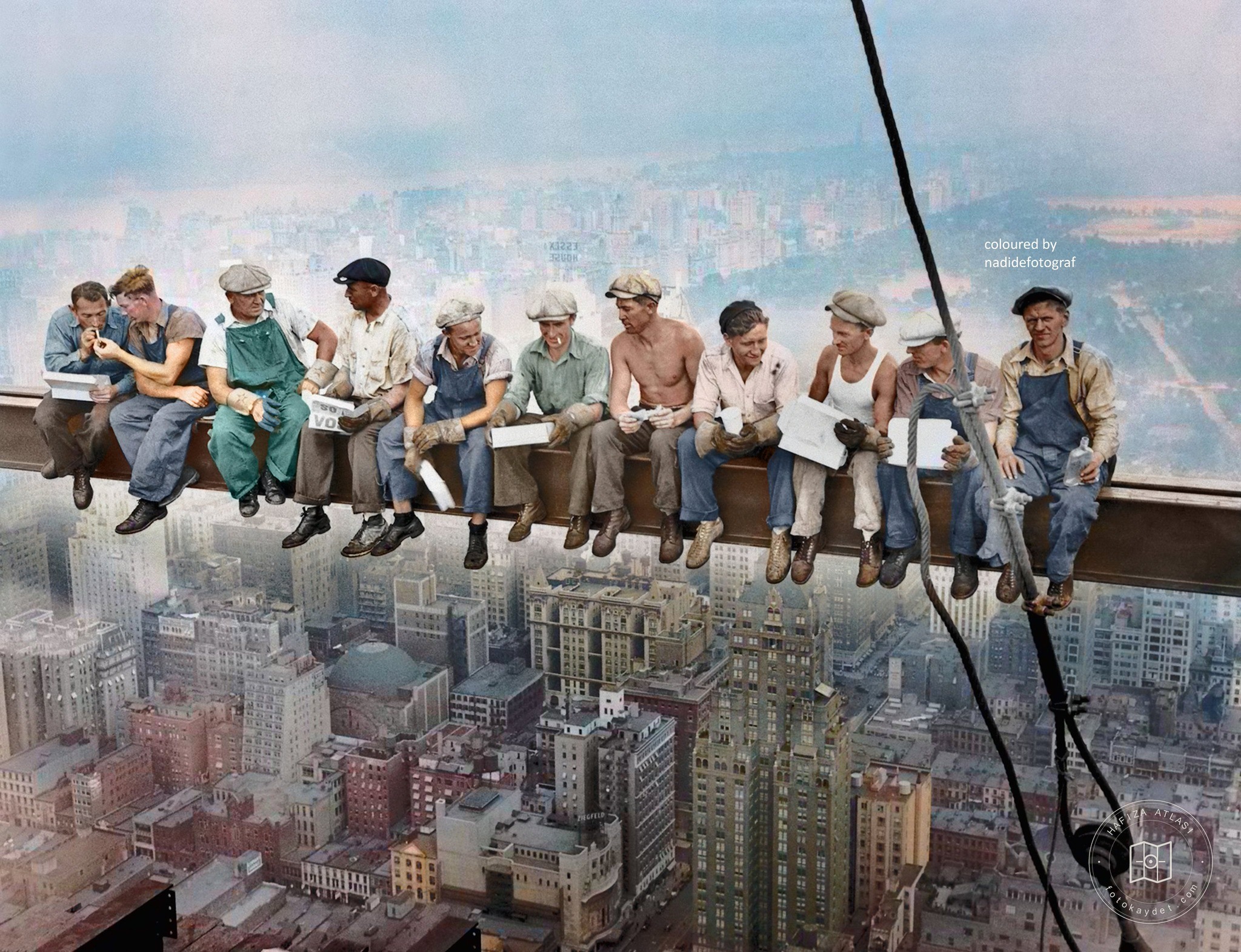 Rockefeller Center workers taking a lunch break