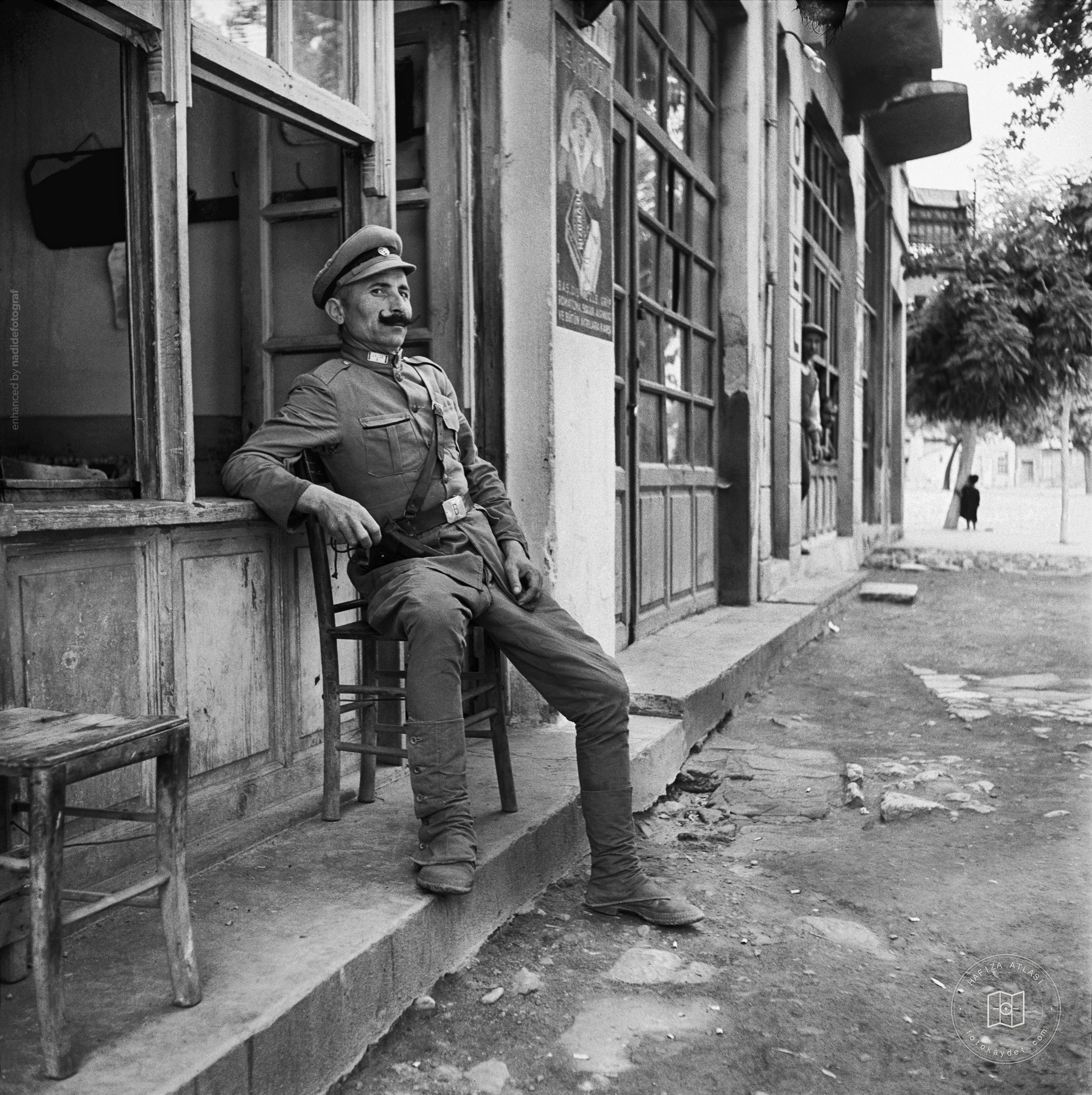 A neighborhood watchman in Edirne, 1951