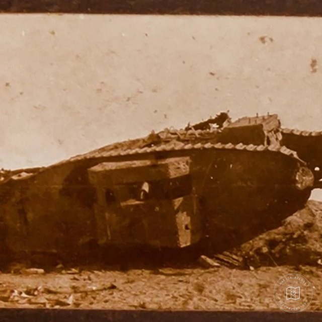Damaged British tanks on the Gaza front