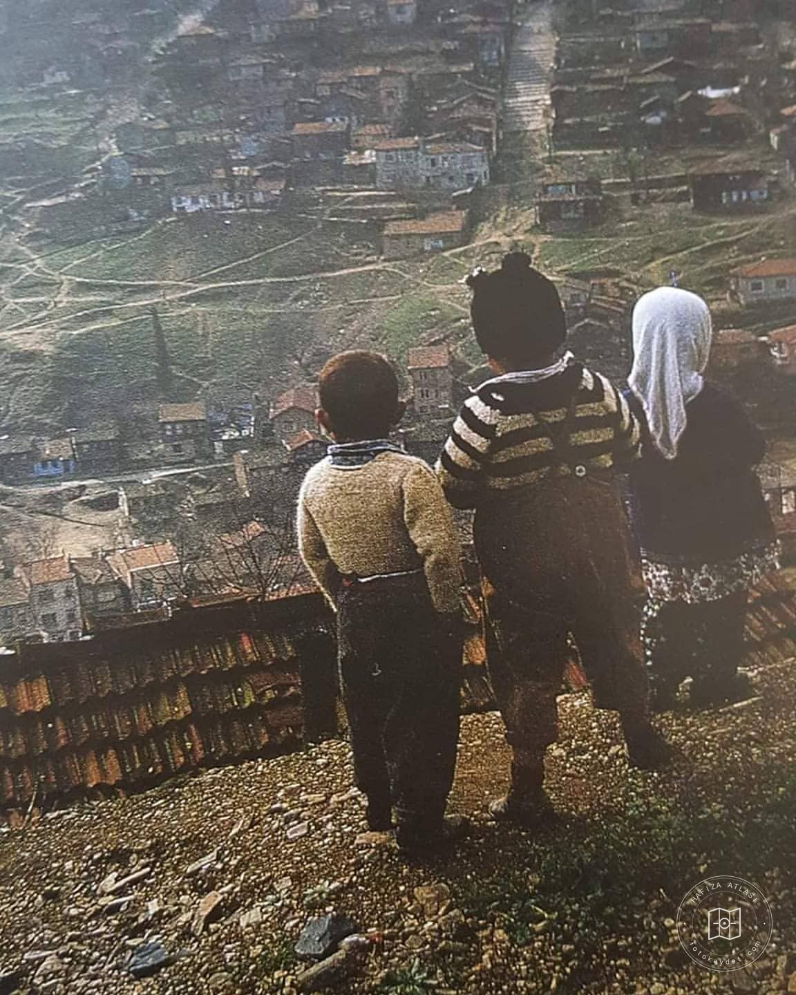 Houses and children in Levent, 1960