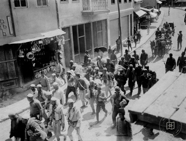 Albanians being taken to prison in Skopje, 1912